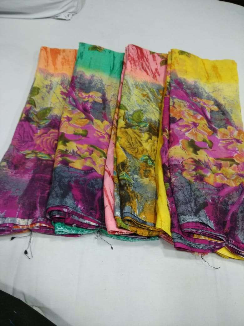60 Gram Georgette Soft Printed Casual Wear Ladies Saree Exports