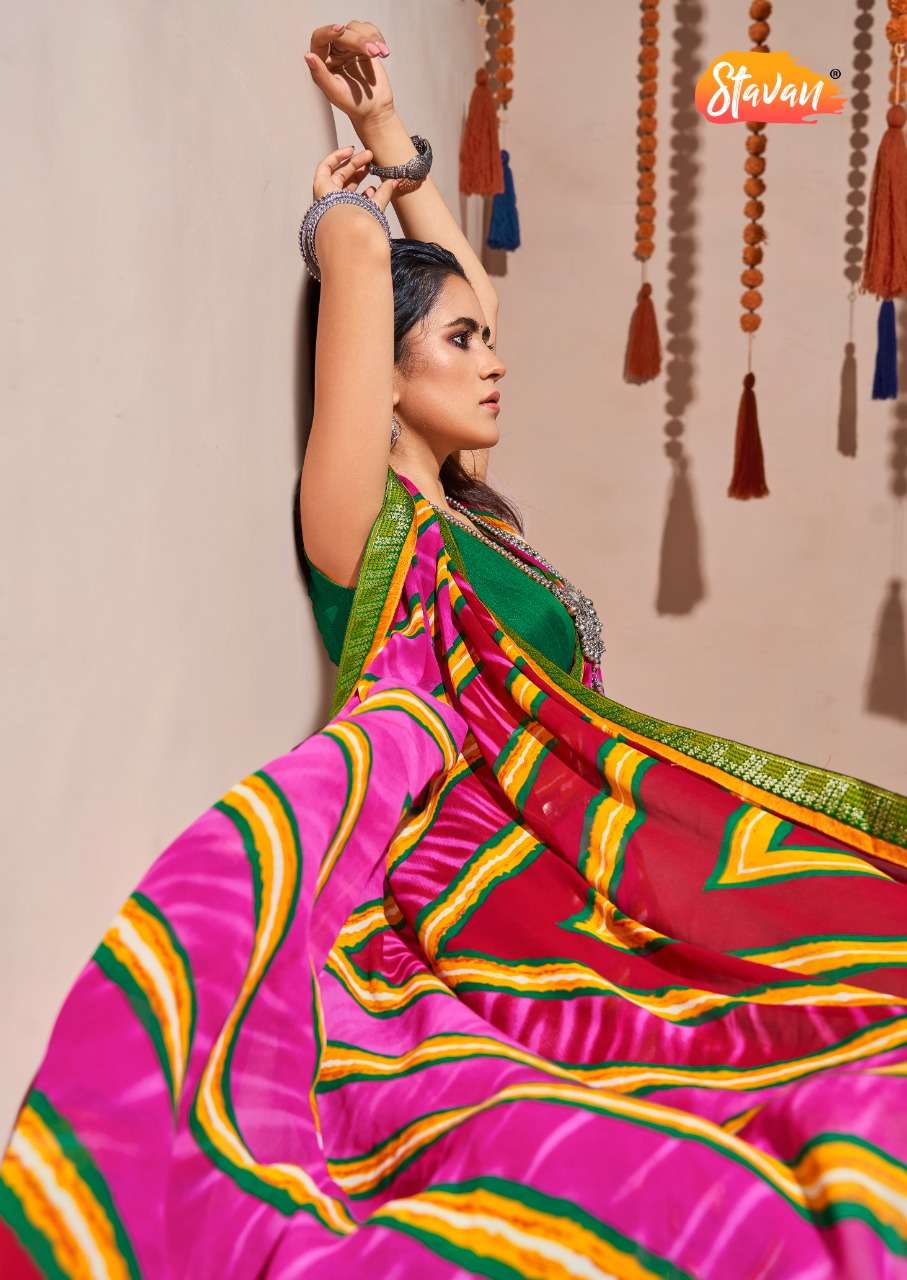 Anaya By Stavan Printed Saree With Border Exports