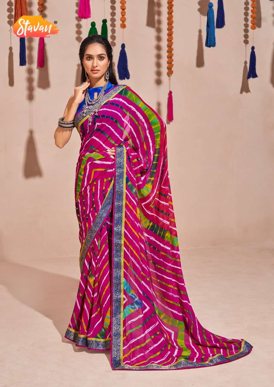 Anaya By Stavan Printed Saree With Border Exports