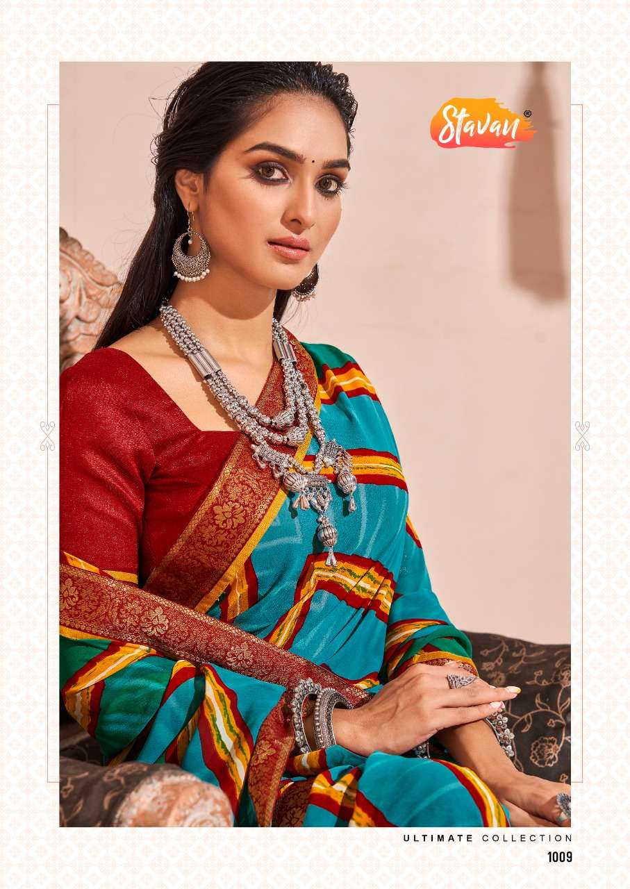 Anaya By Stavan Printed Saree With Border Exports