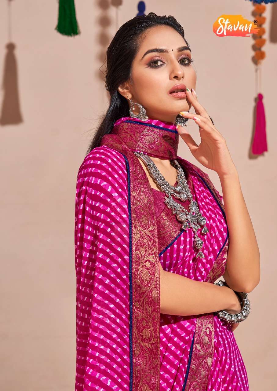 Anaya By Stavan Printed Saree With Border Exports