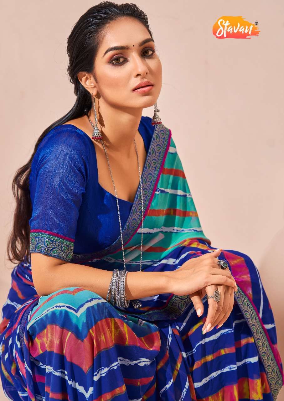 Anaya By Stavan Printed Saree With Border Exports