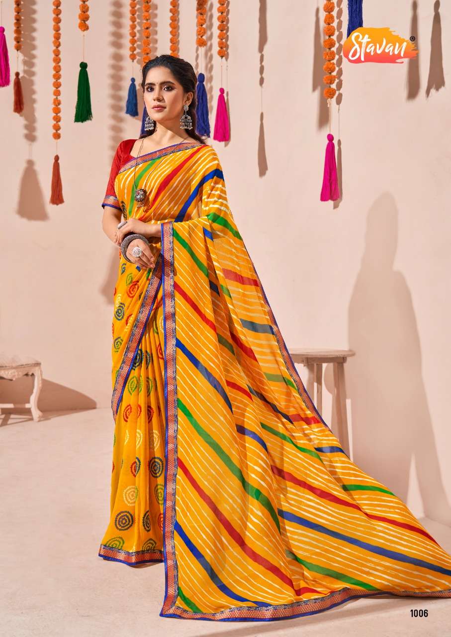 Anaya By Stavan Printed Saree With Border Exports