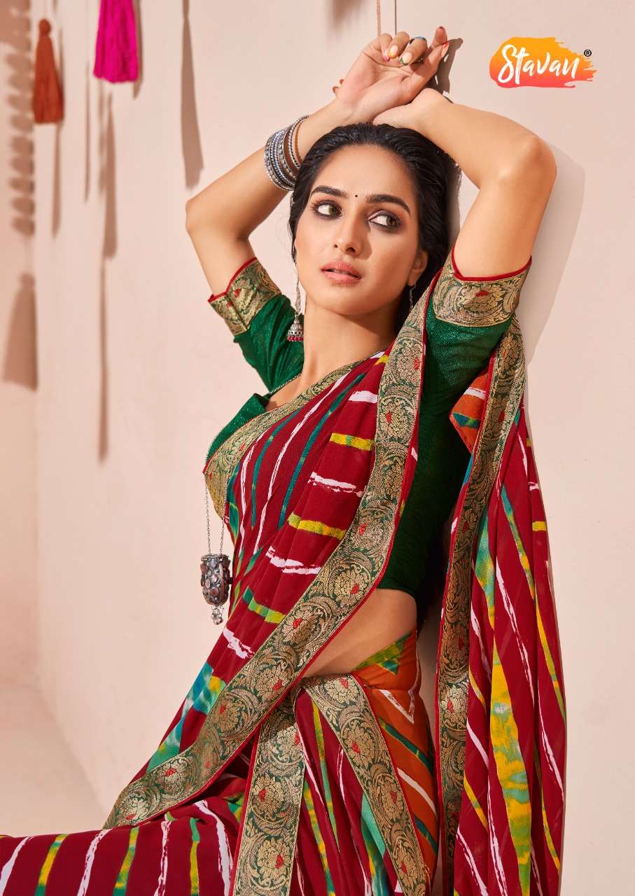 Anaya By Stavan Printed Saree With Border Exports