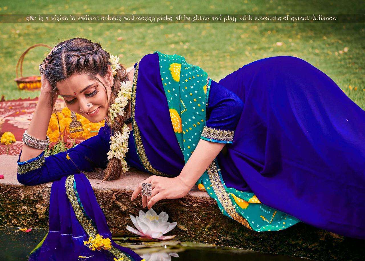 Bandhej By Alveera Georgette Work Bandhani Saree