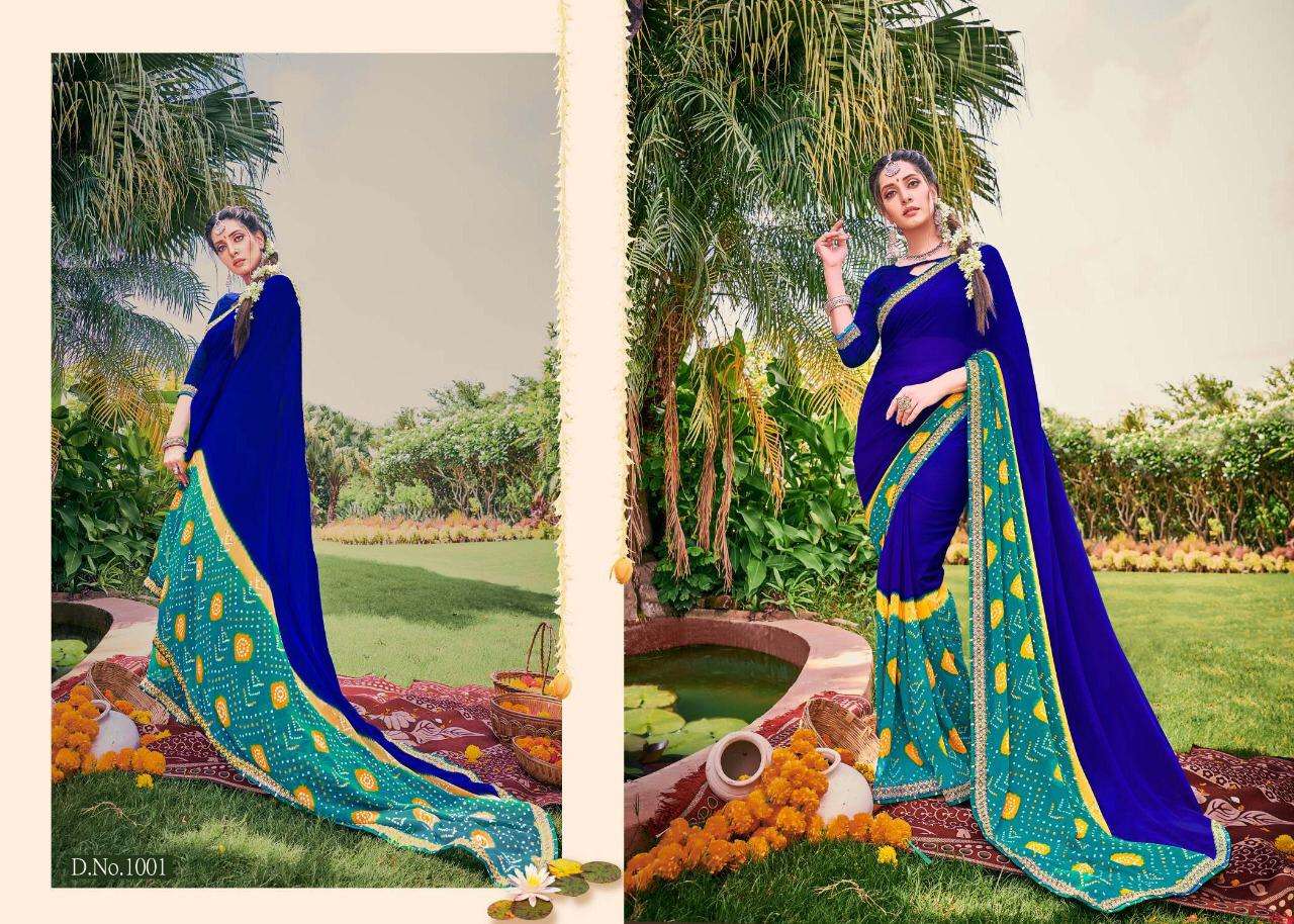Bandhej By Alveera Georgette Work Bandhani Saree
