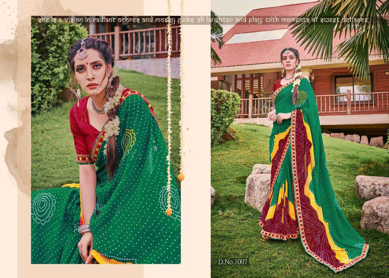 Bandhej By Alveera Georgette Work Bandhani Saree