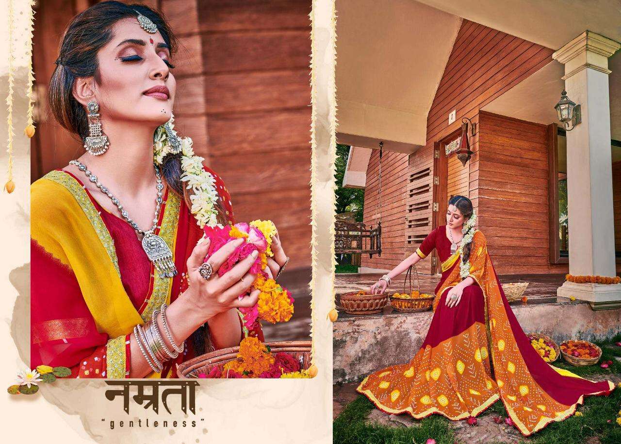 Bandhej By Alveera Georgette Work Bandhani Saree