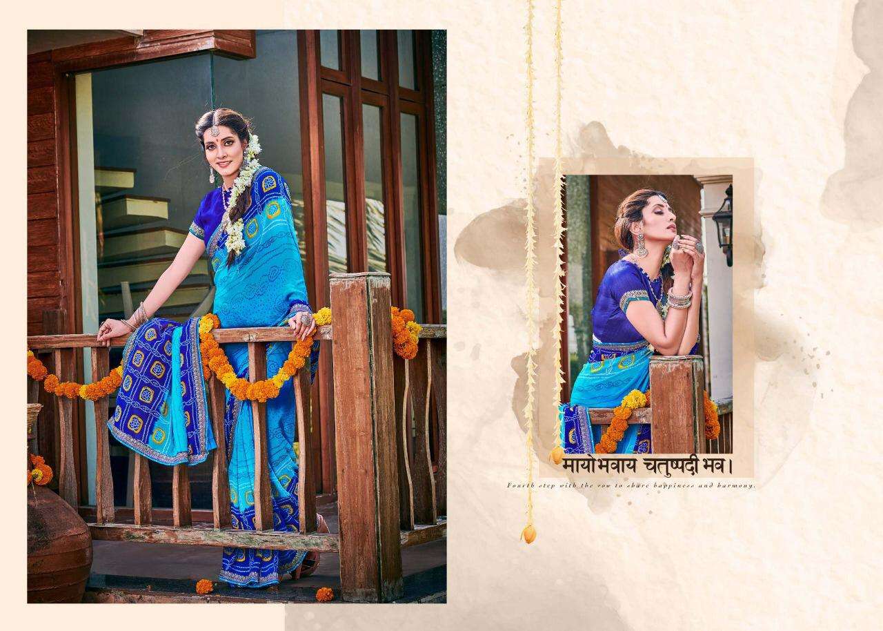 Bandhej By Alveera Georgette Work Bandhani Saree