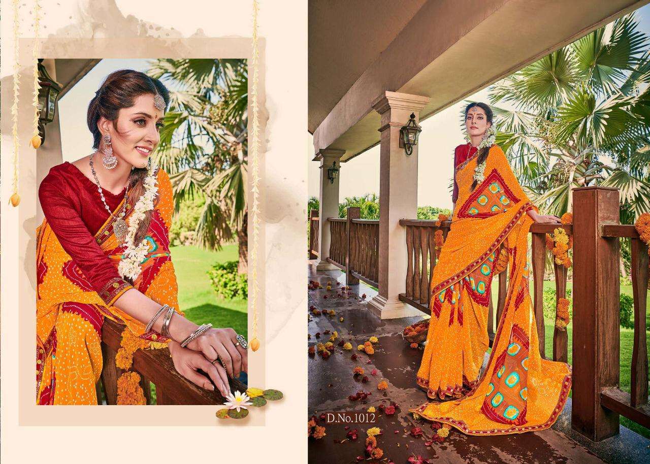 Bandhej By Alveera Georgette Work Bandhani Saree