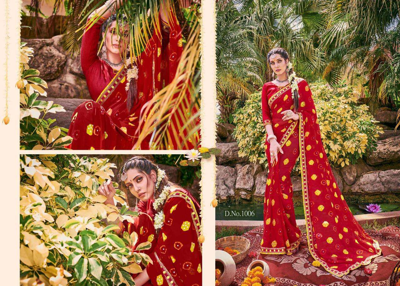 Bandhej By Alveera Georgette Work Bandhani Saree