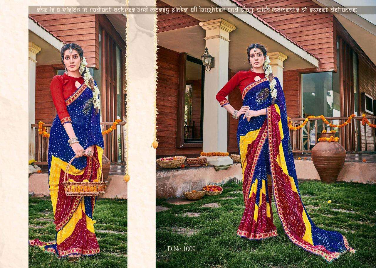 Bandhej By Alveera Georgette Work Bandhani Saree