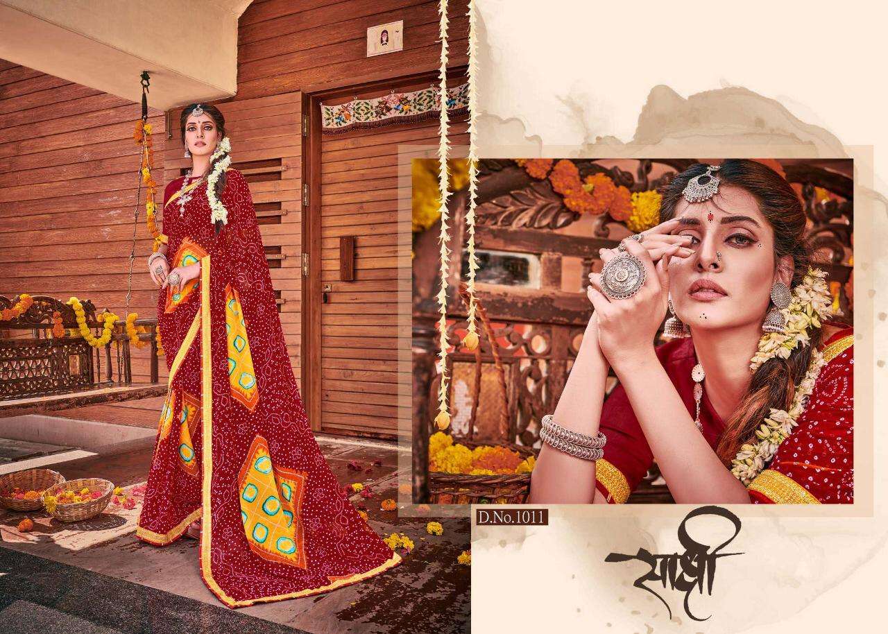 Bandhej By Alveera Georgette Work Bandhani Saree