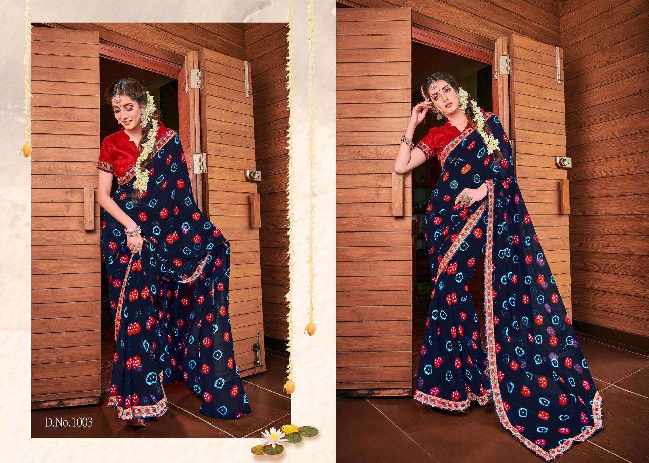Bandhej By Alveera Georgette Work Bandhani Saree