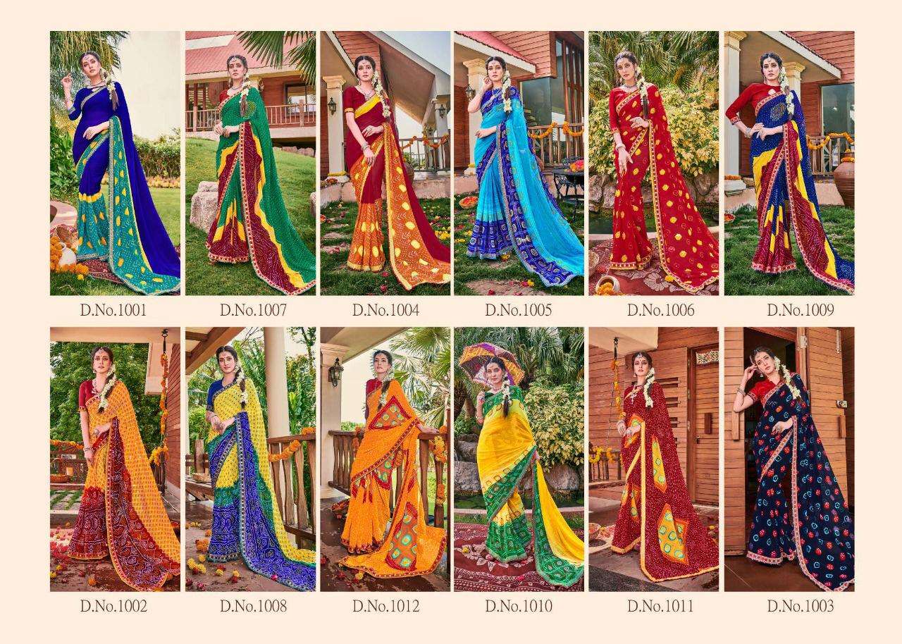 Bandhej By Alveera Georgette Work Bandhani Saree