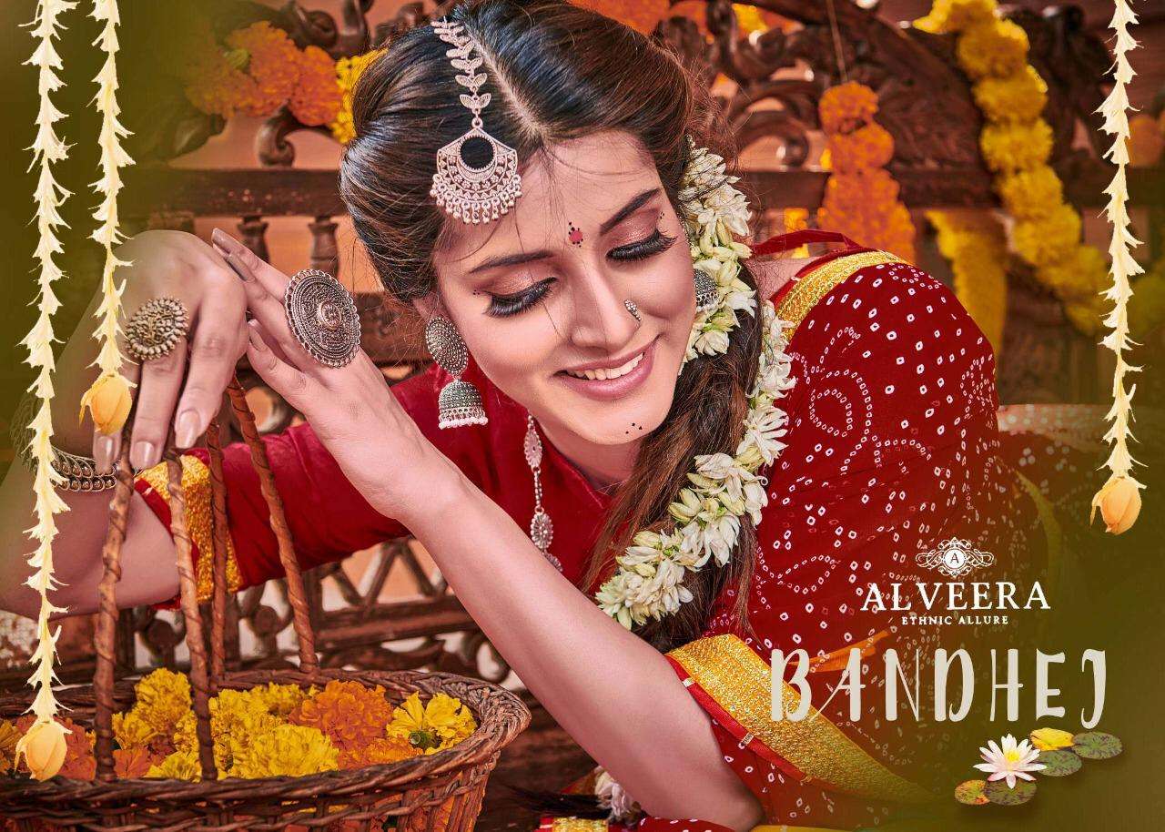 Bandhej By Alveera Georgette Work Bandhani Saree