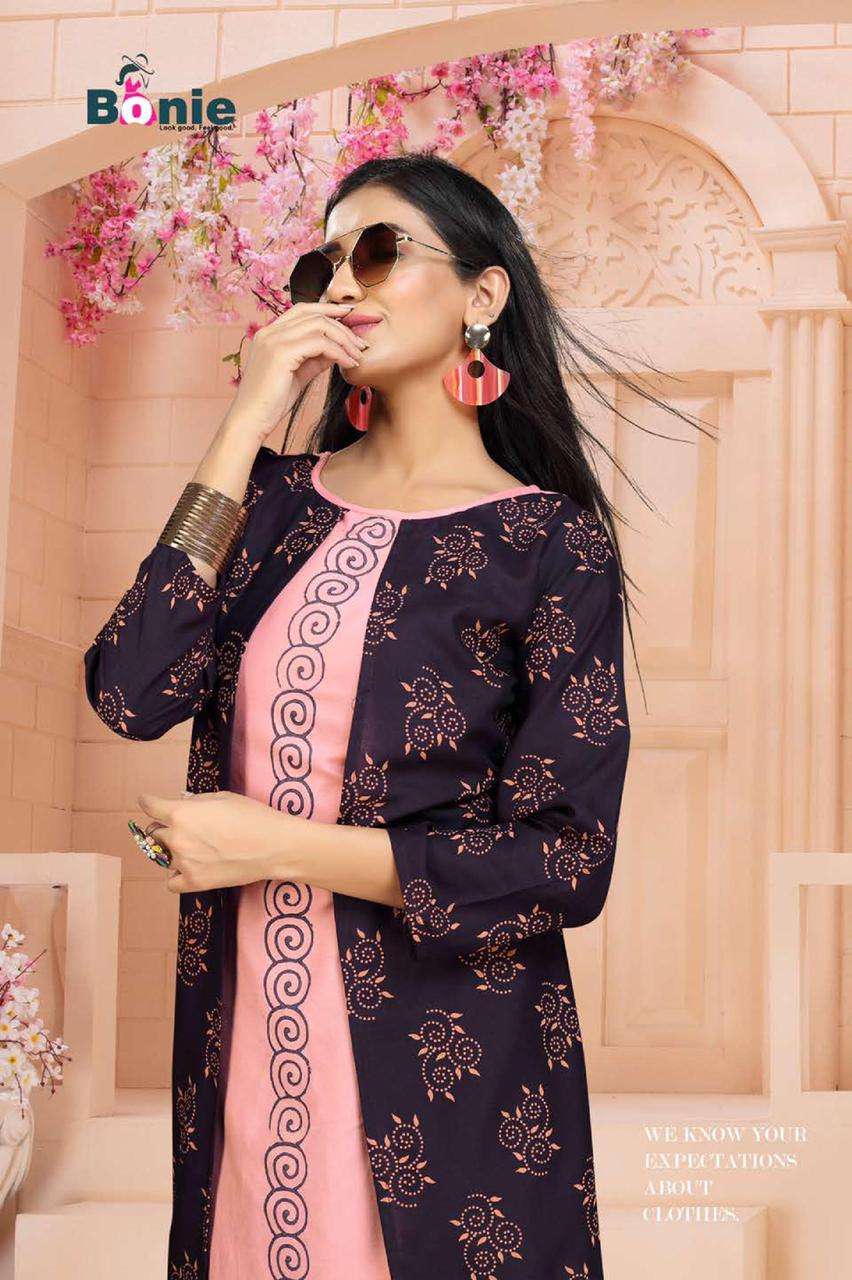 Chavi 2 By Bonie Heavy Rayon Kurti With Skirt Catalog Collection Wholesaler Lowest Best Price In Ahmedabad Surat Chennai India Uk Usa Malaysia Singapore Canada Australia Mauritius