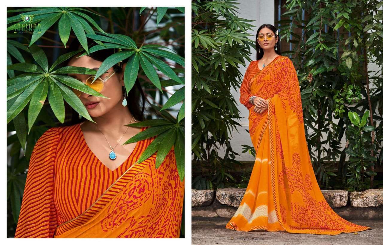 Chitrakala By Sanskar Text Print Georgette Saree Exports