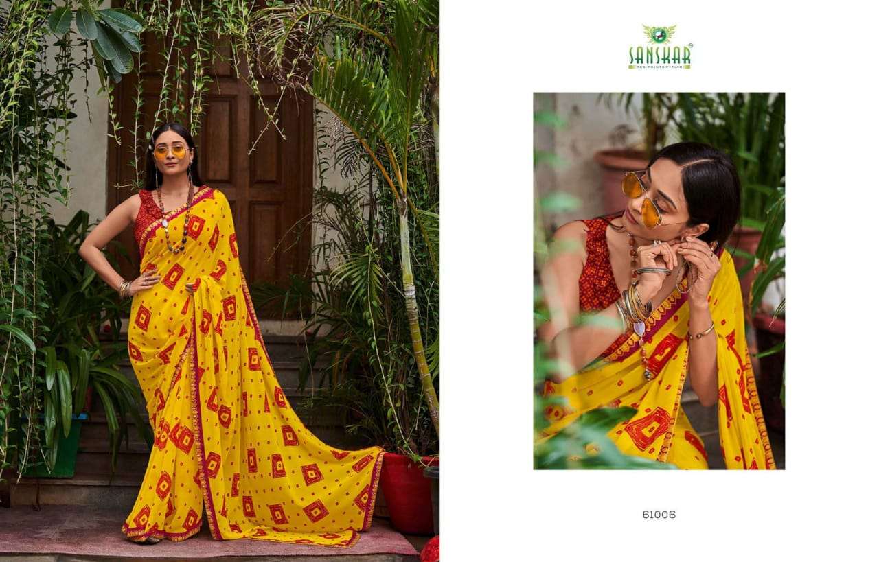 Chitrakala By Sanskar Text Print Georgette Saree Exports