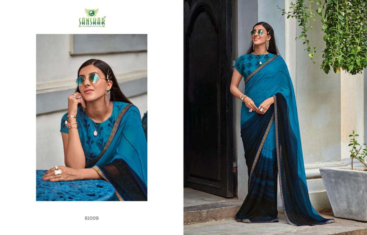 Chitrakala By Sanskar Text Print Georgette Saree Exports