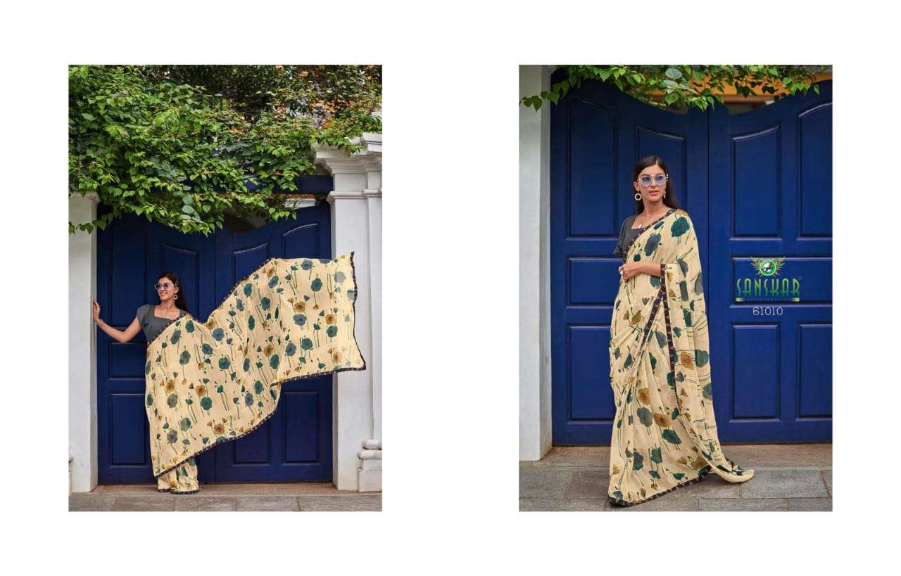 Chitrakala By Sanskar Text Print Georgette Saree Exports