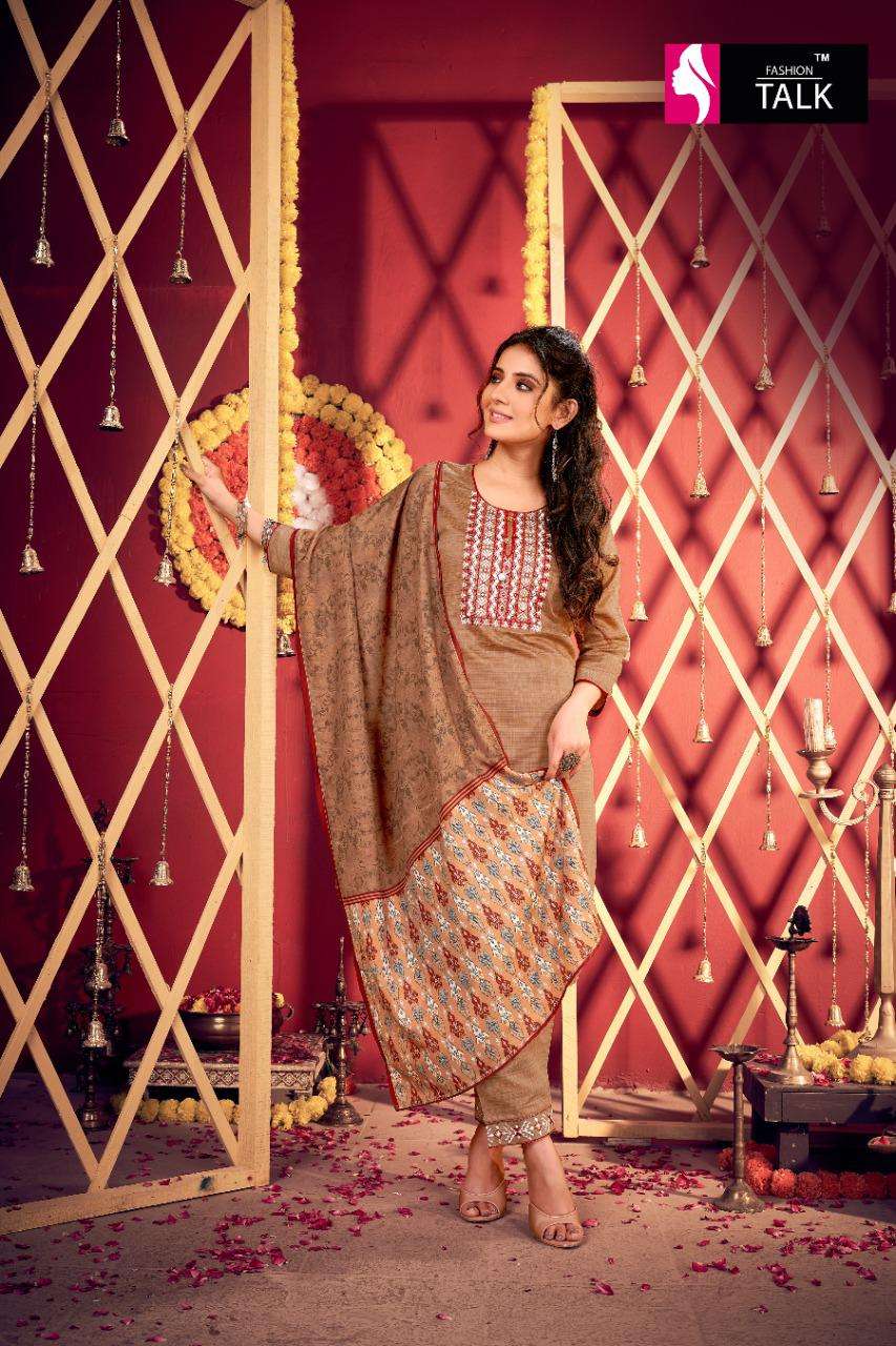 Crystal Vol 1 By Fashion Talk Heavy Silk Lining With Embroidery Work And Handwork Readymade Suit Catalog