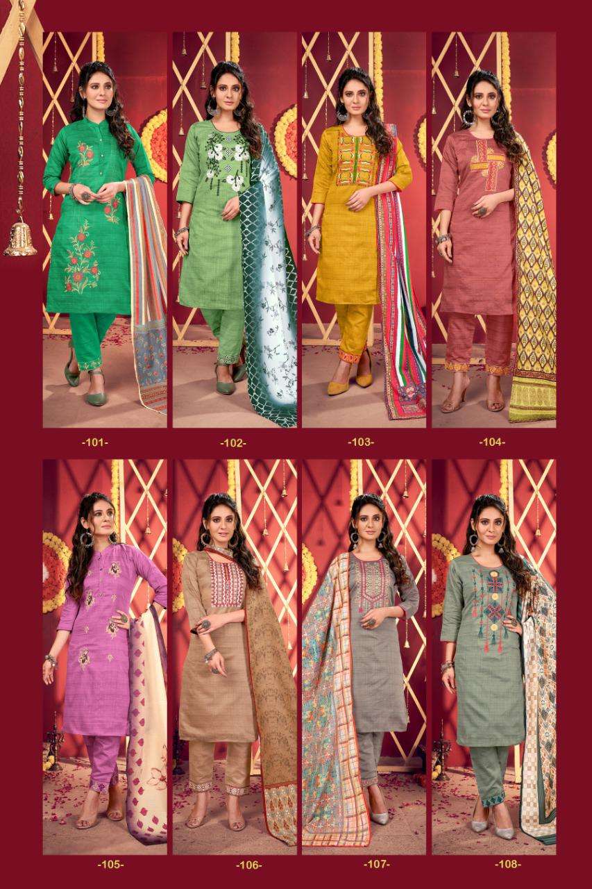 Crystal Vol 1 By Fashion Talk Heavy Silk Lining With Embroidery Work And Handwork Readymade Suit Catalog