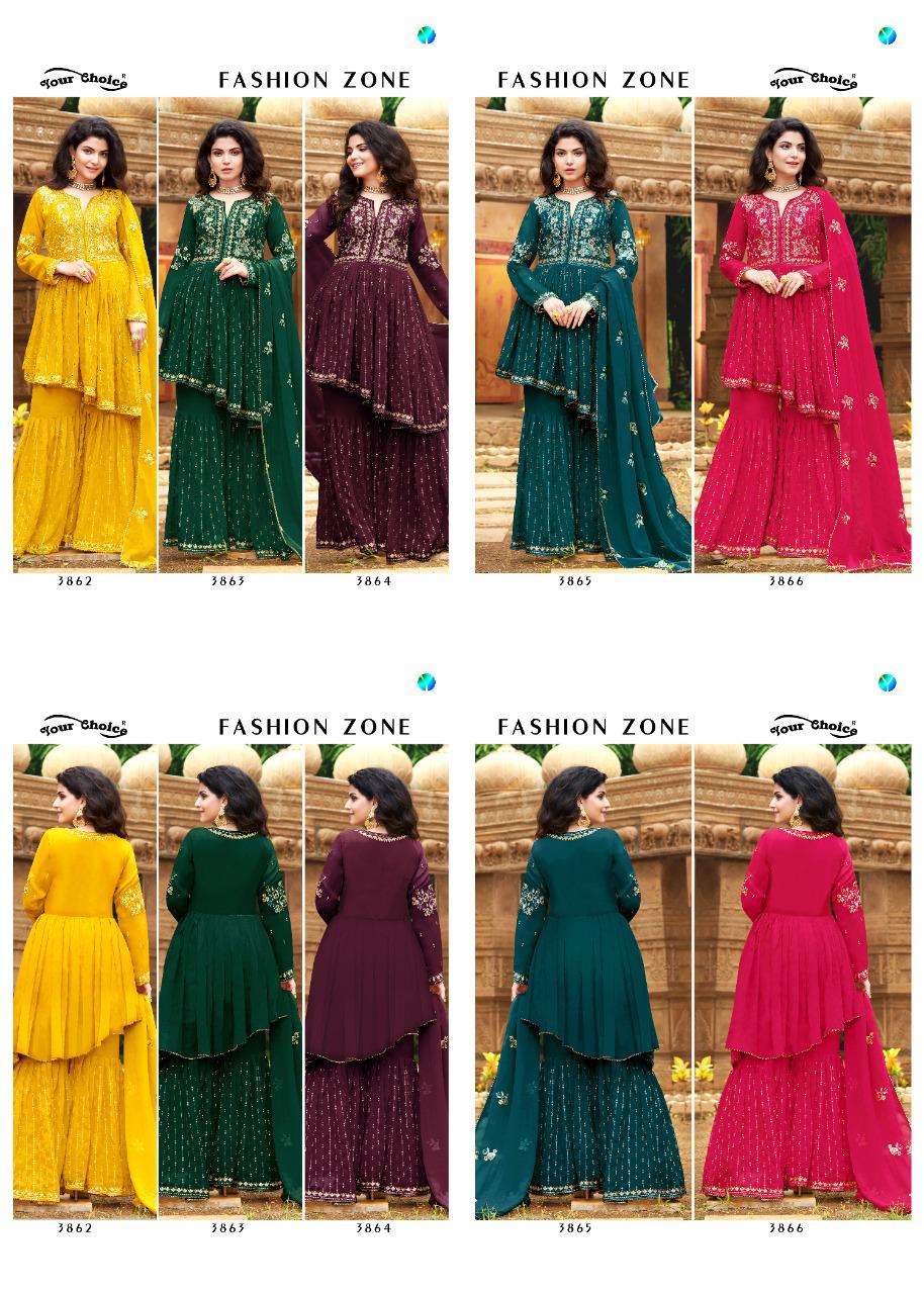 Fashion Zone By Your Choice Georgette Work Peplon Salwar Kameez