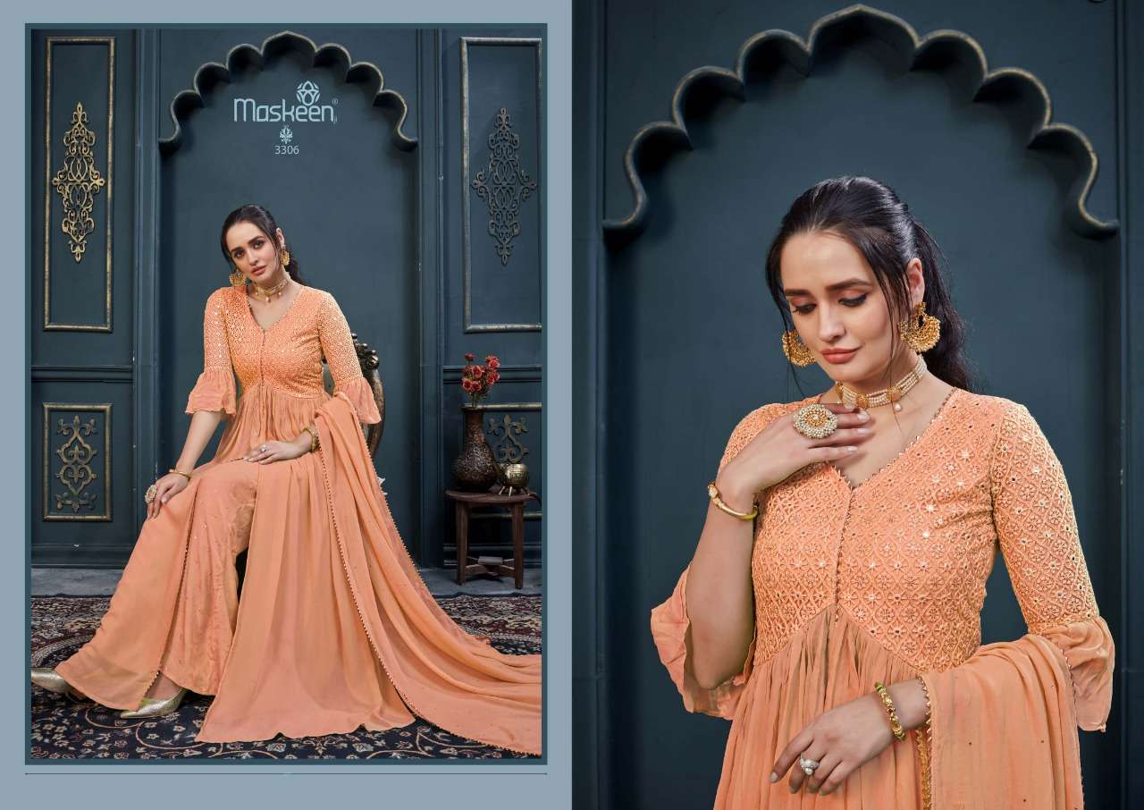 Floris By Maisha Maskeen Georgette Long Designer Suits