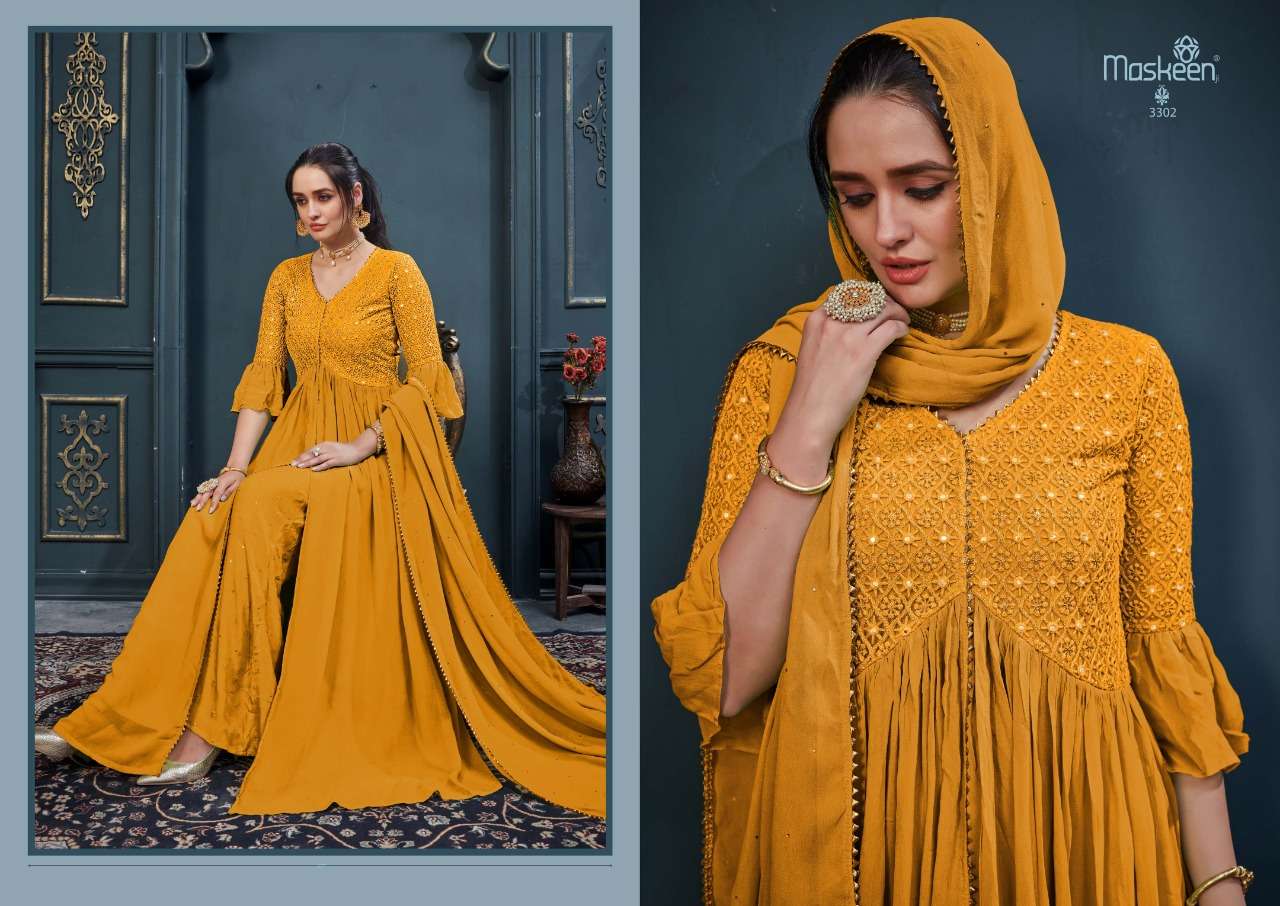 Floris By Maisha Maskeen Georgette Long Designer Suits