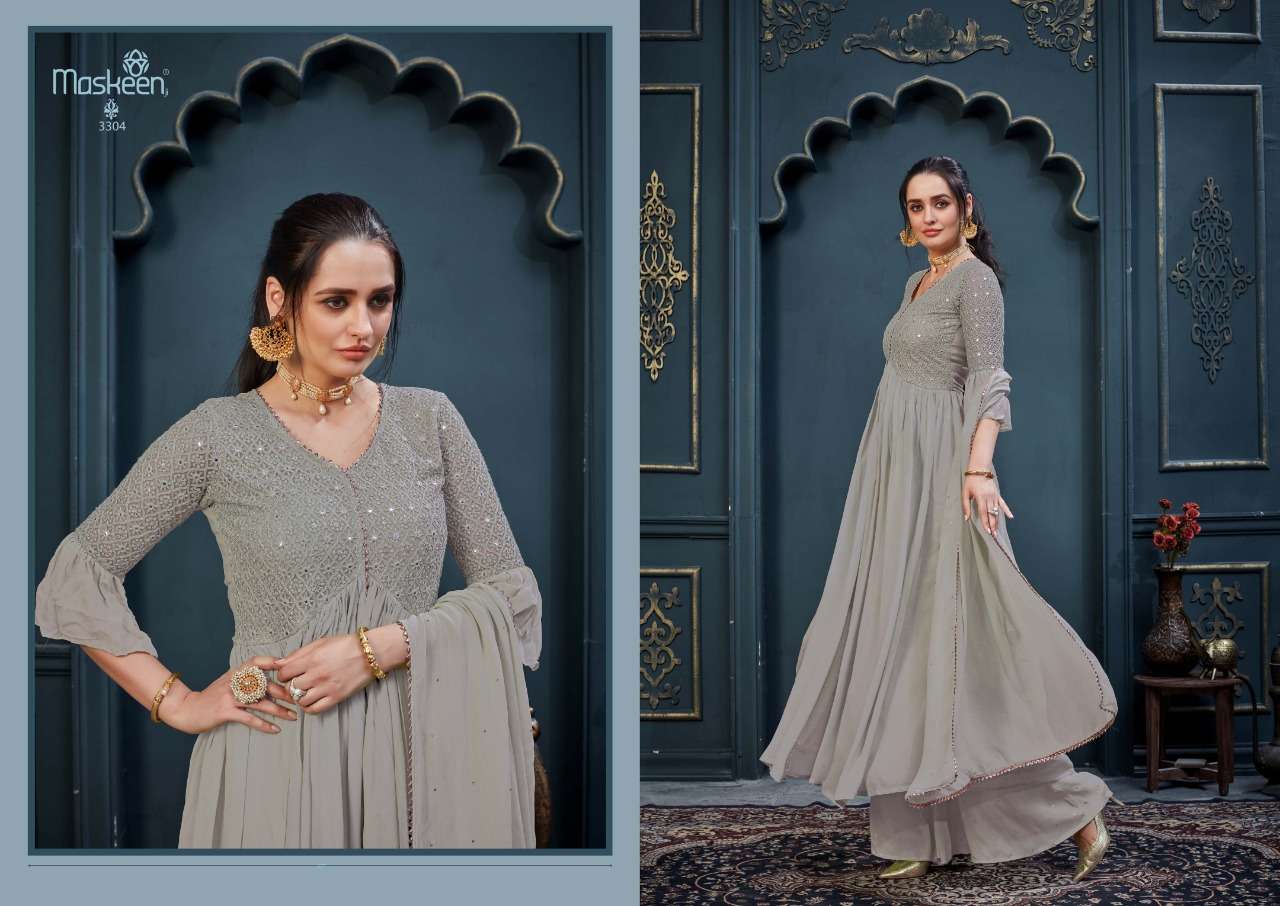 Floris By Maisha Maskeen Georgette Long Designer Suits