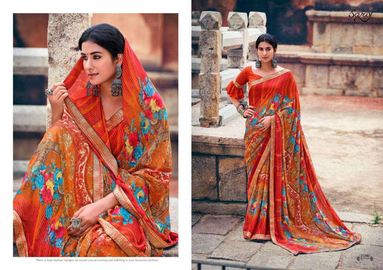 Gorgeous Vol 3 By Saroj Georgette Printed Fancy Saree