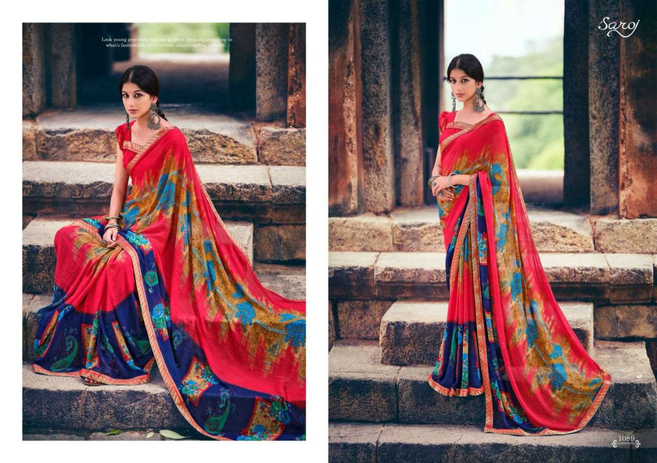 Gorgeous Vol 3 By Saroj Georgette Printed Fancy Saree