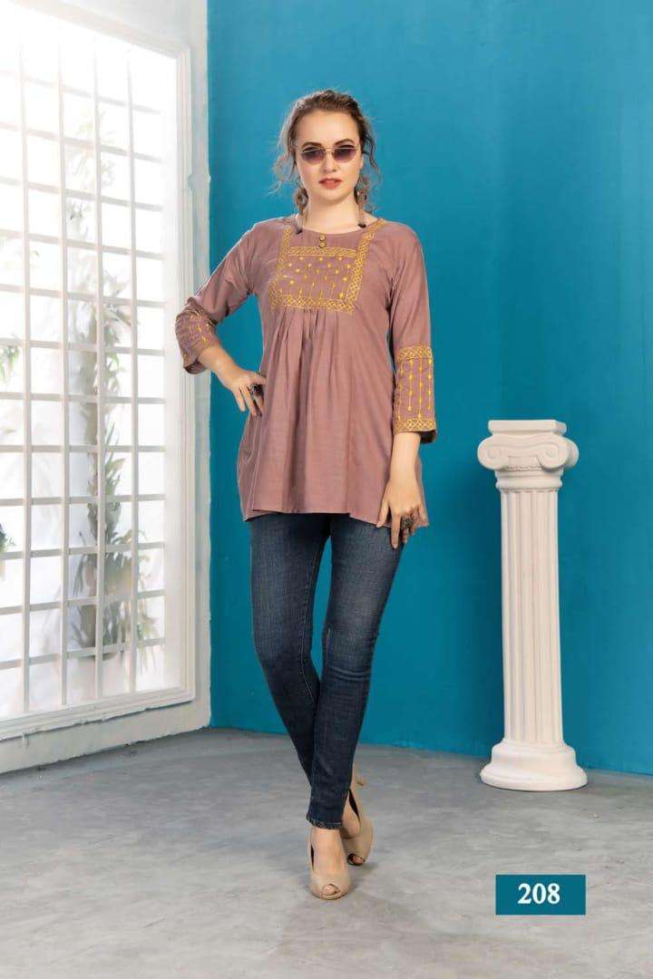 Harmony Vol.2 By Fashion Talk Heavy Rayon With Work Short Top Catalog