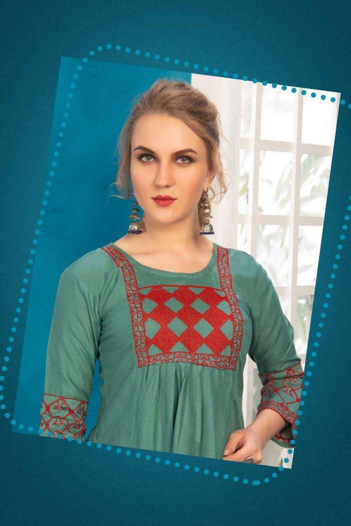 Harmony Vol.2 By Fashion Talk Heavy Rayon With Work Short Top Catalog