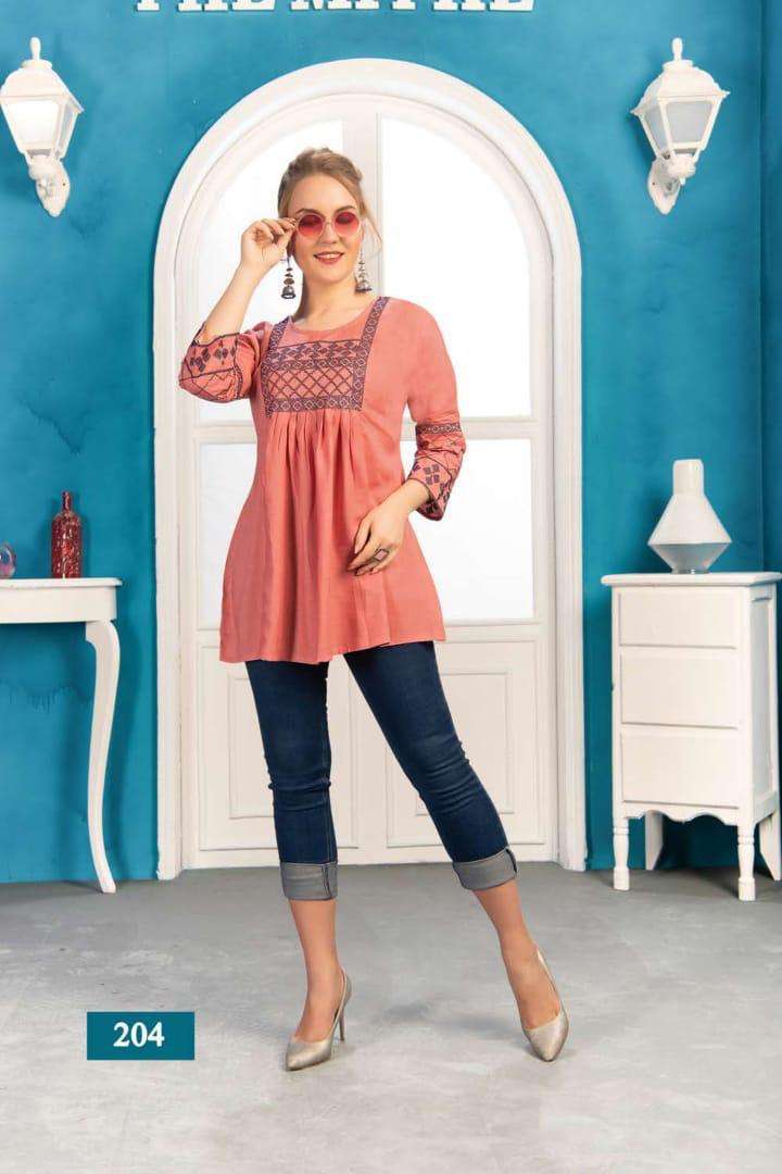 Harmony Vol.2 By Fashion Talk Heavy Rayon With Work Short Top Catalog