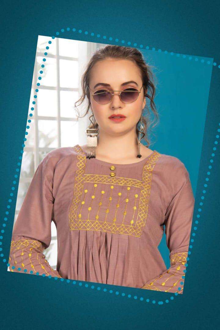 Harmony Vol.2 By Fashion Talk Heavy Rayon With Work Short Top Catalog