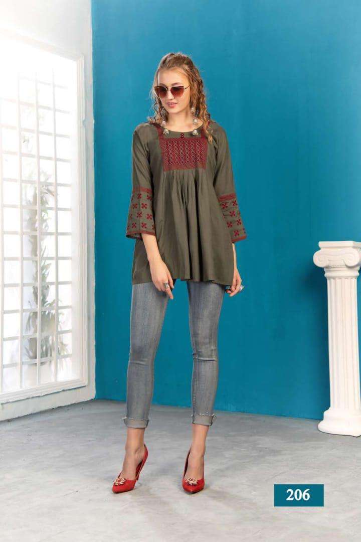 Harmony Vol.2 By Fashion Talk Heavy Rayon With Work Short Top Catalog