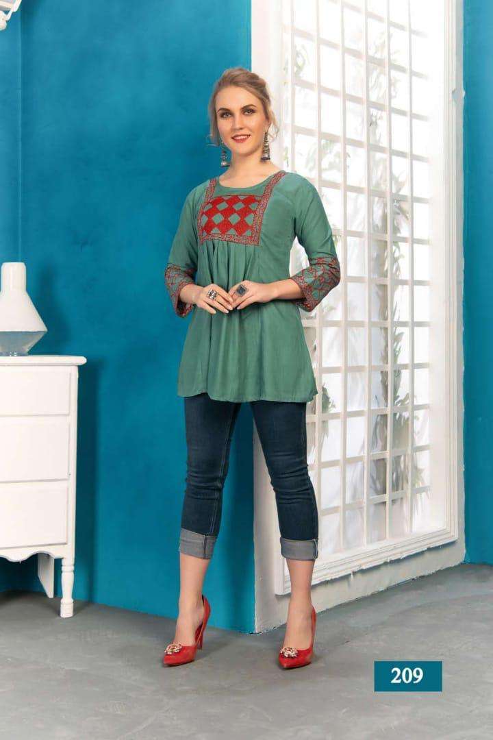 Harmony Vol.2 By Fashion Talk Heavy Rayon With Work Short Top Catalog