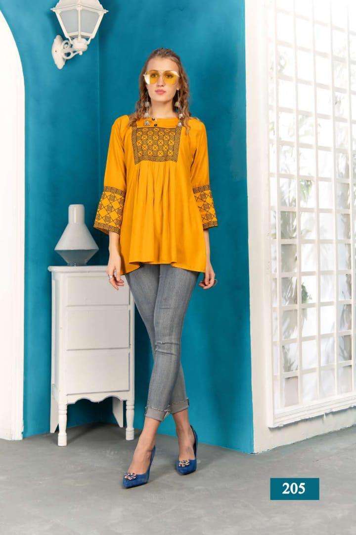 Harmony Vol.2 By Fashion Talk Heavy Rayon With Work Short Top Catalog