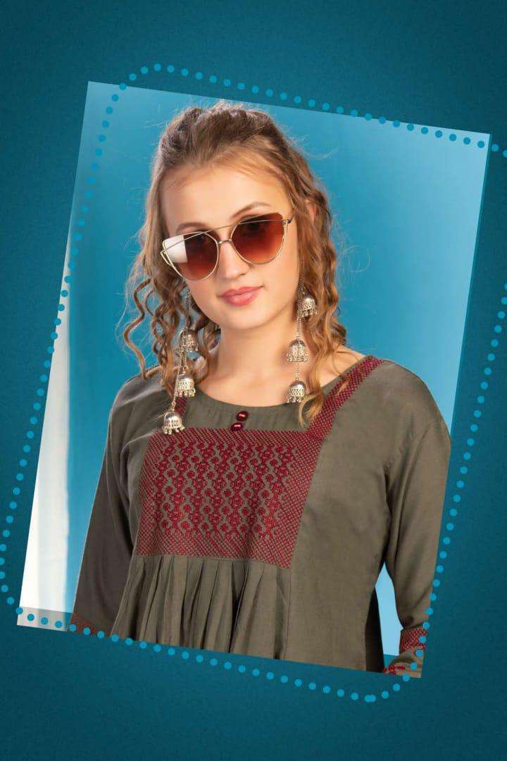 Harmony Vol.2 By Fashion Talk Heavy Rayon With Work Short Top Catalog