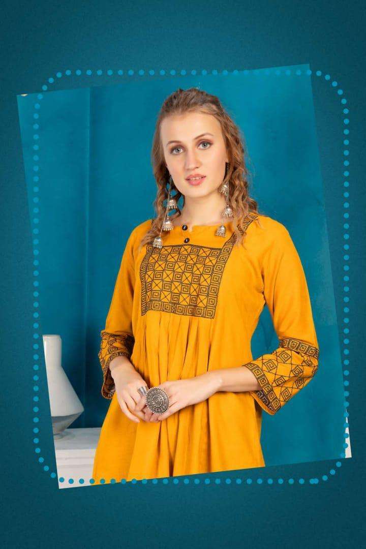 Harmony Vol.2 By Fashion Talk Heavy Rayon With Work Short Top Catalog