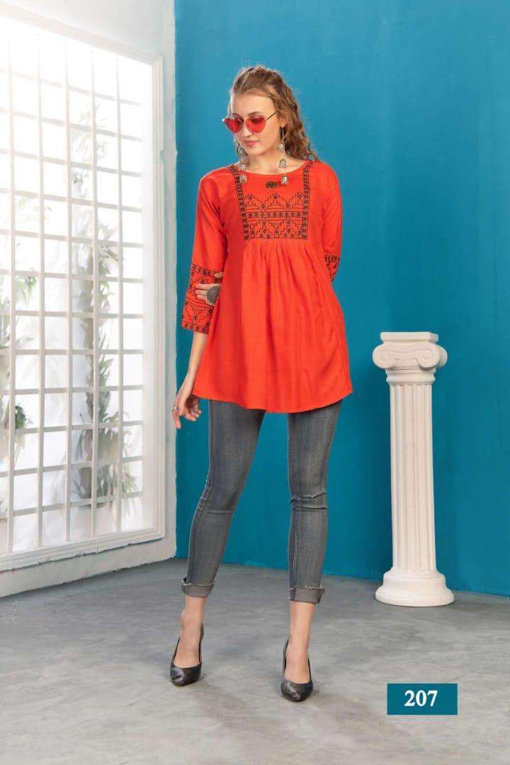 Harmony Vol.2 By Fashion Talk Heavy Rayon With Work Short Top Catalog