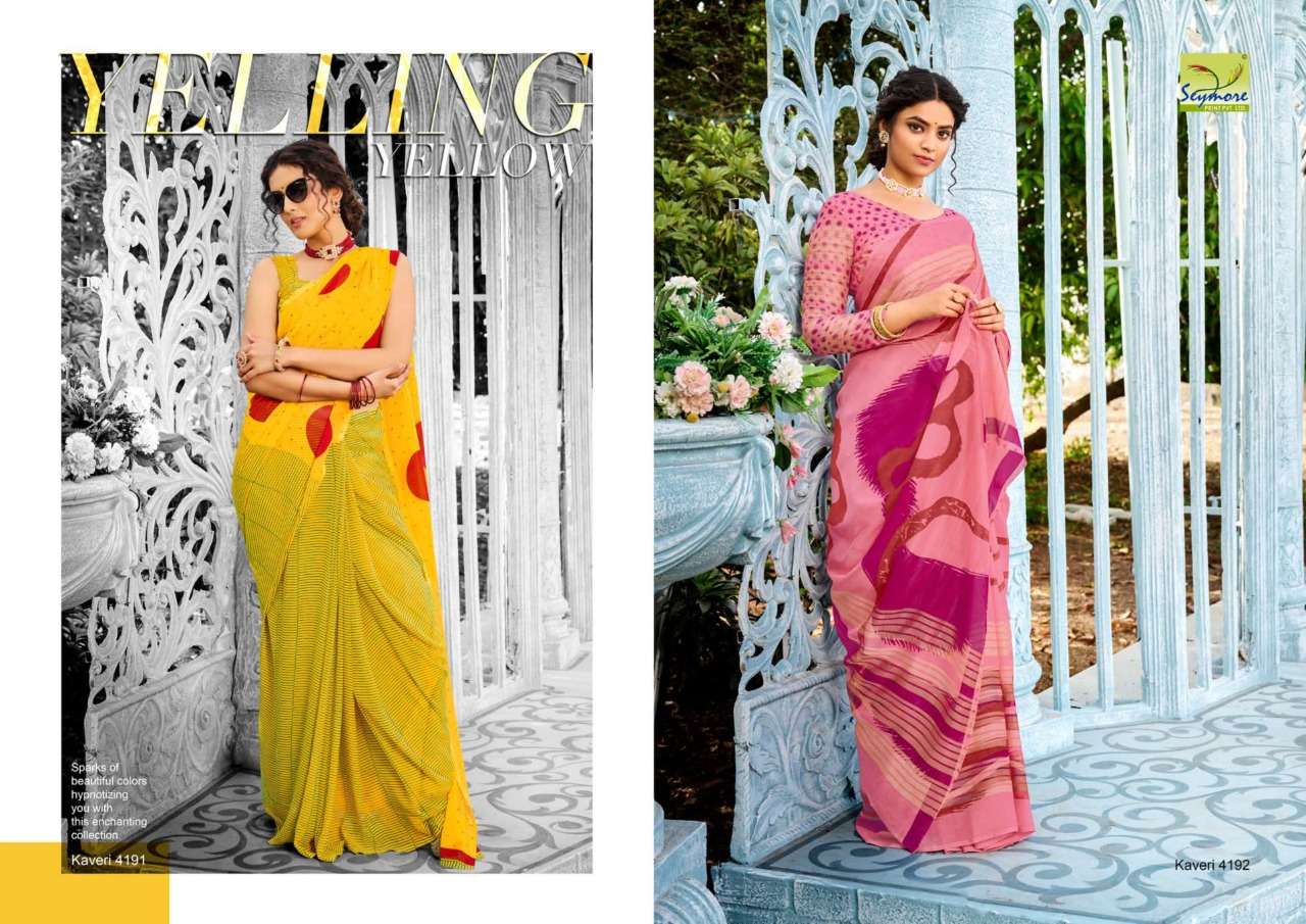 Kaveri By Seymore Georgette Chiffon Printed Indian Saree