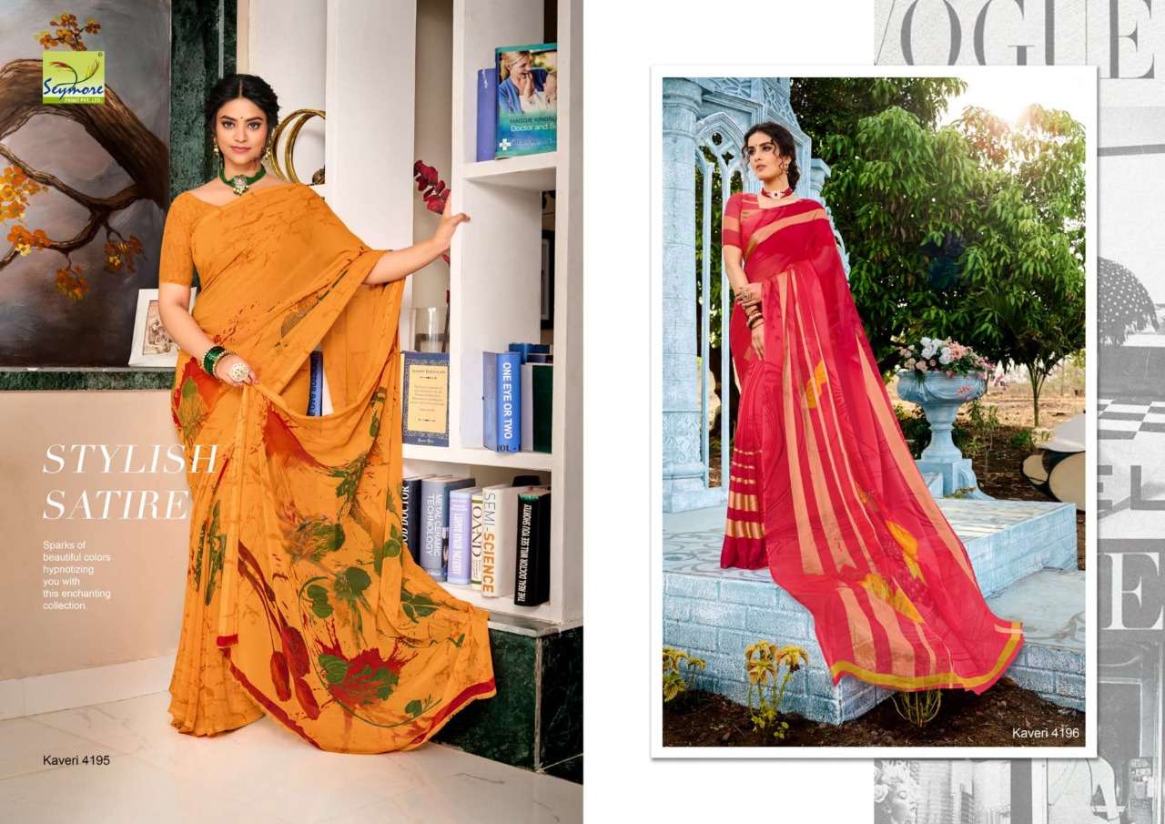 Kaveri By Seymore Georgette Chiffon Printed Indian Saree