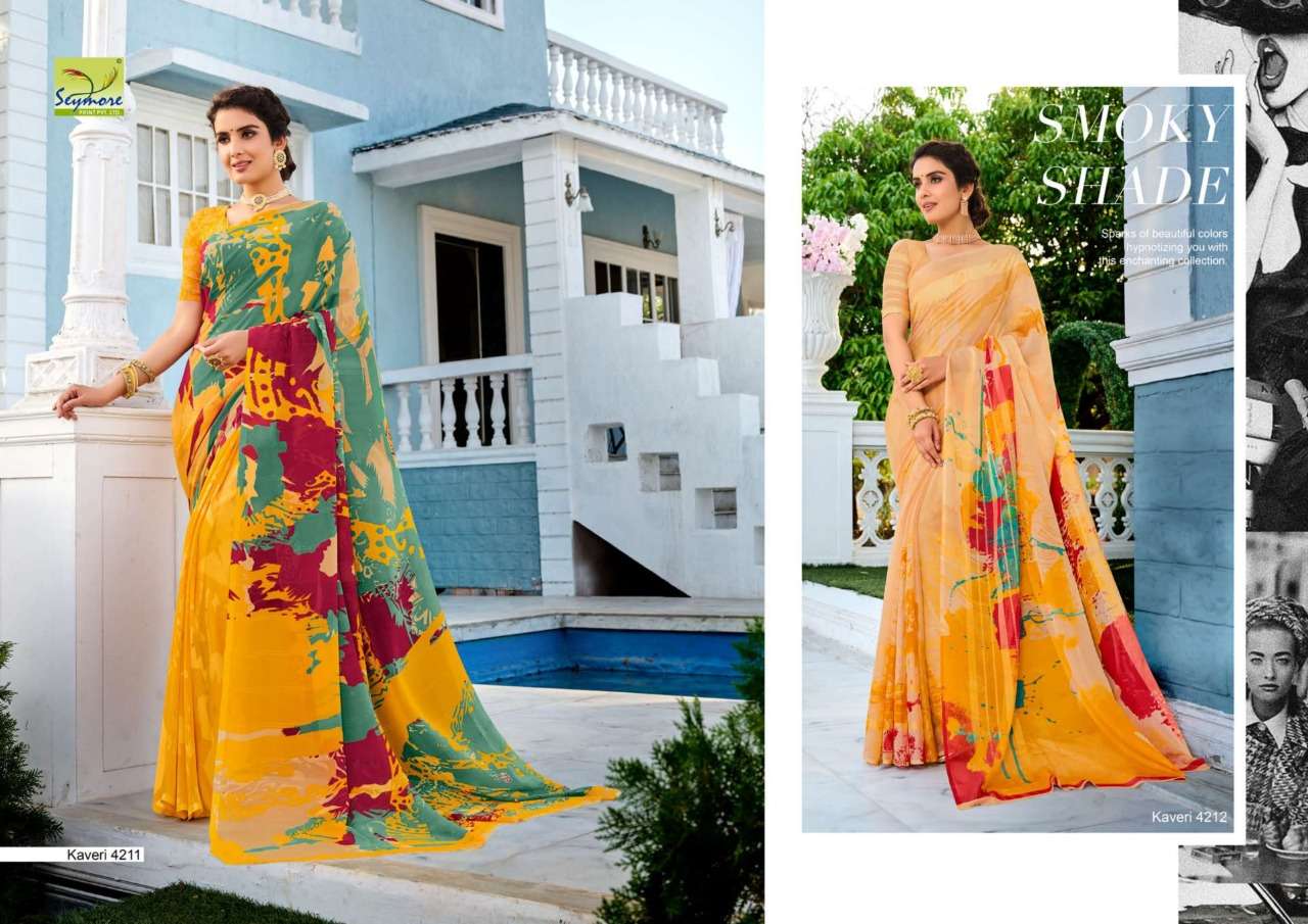 Kaveri By Seymore Georgette Chiffon Printed Indian Saree