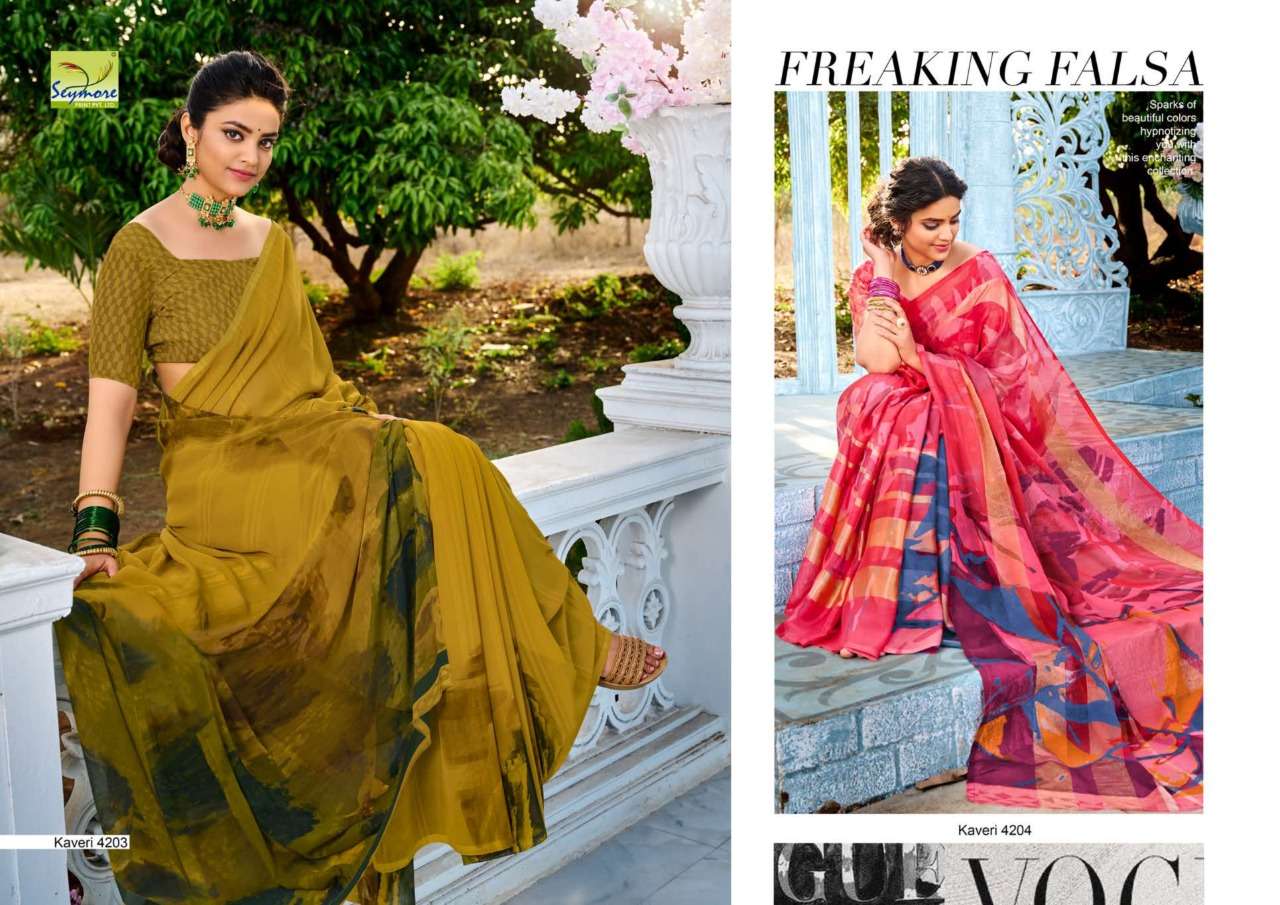 Kaveri By Seymore Georgette Chiffon Printed Indian Saree