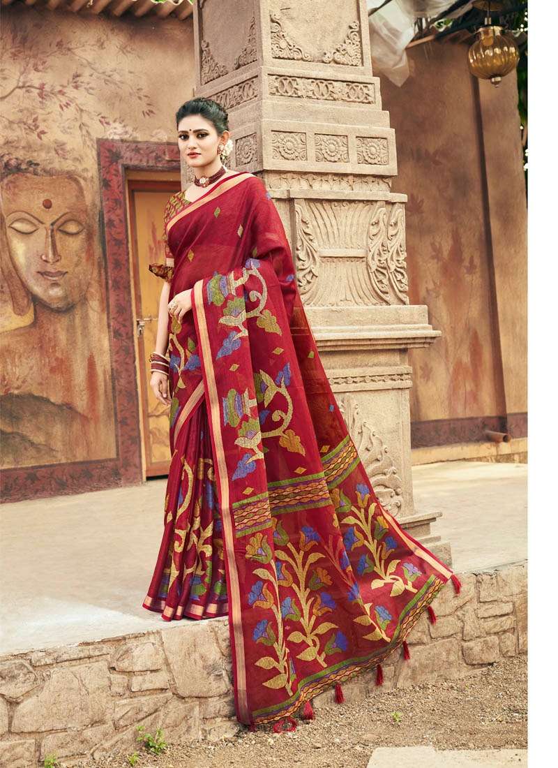 Lifestyle Heritage Cotton Printed Designer Saree