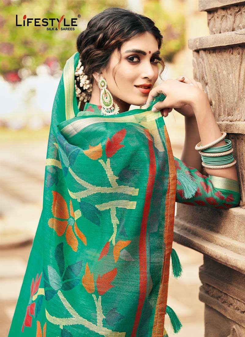 Lifestyle Heritage Cotton Printed Designer Saree