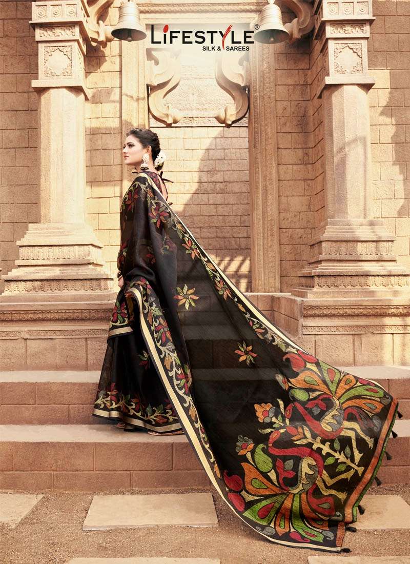 Lifestyle Heritage Cotton Printed Designer Saree